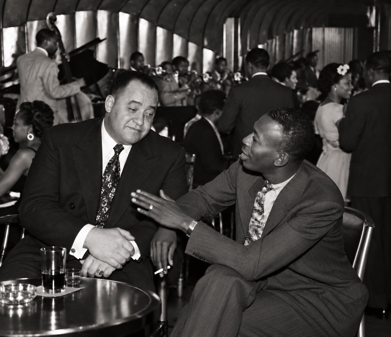 Gus Greenlee and Satchel Paige at the ballroom
