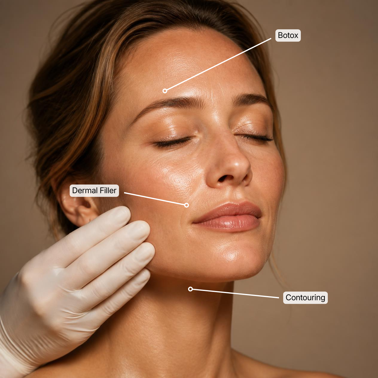 Aesthetic treatment consultation — Botox, dermal filler, contouring