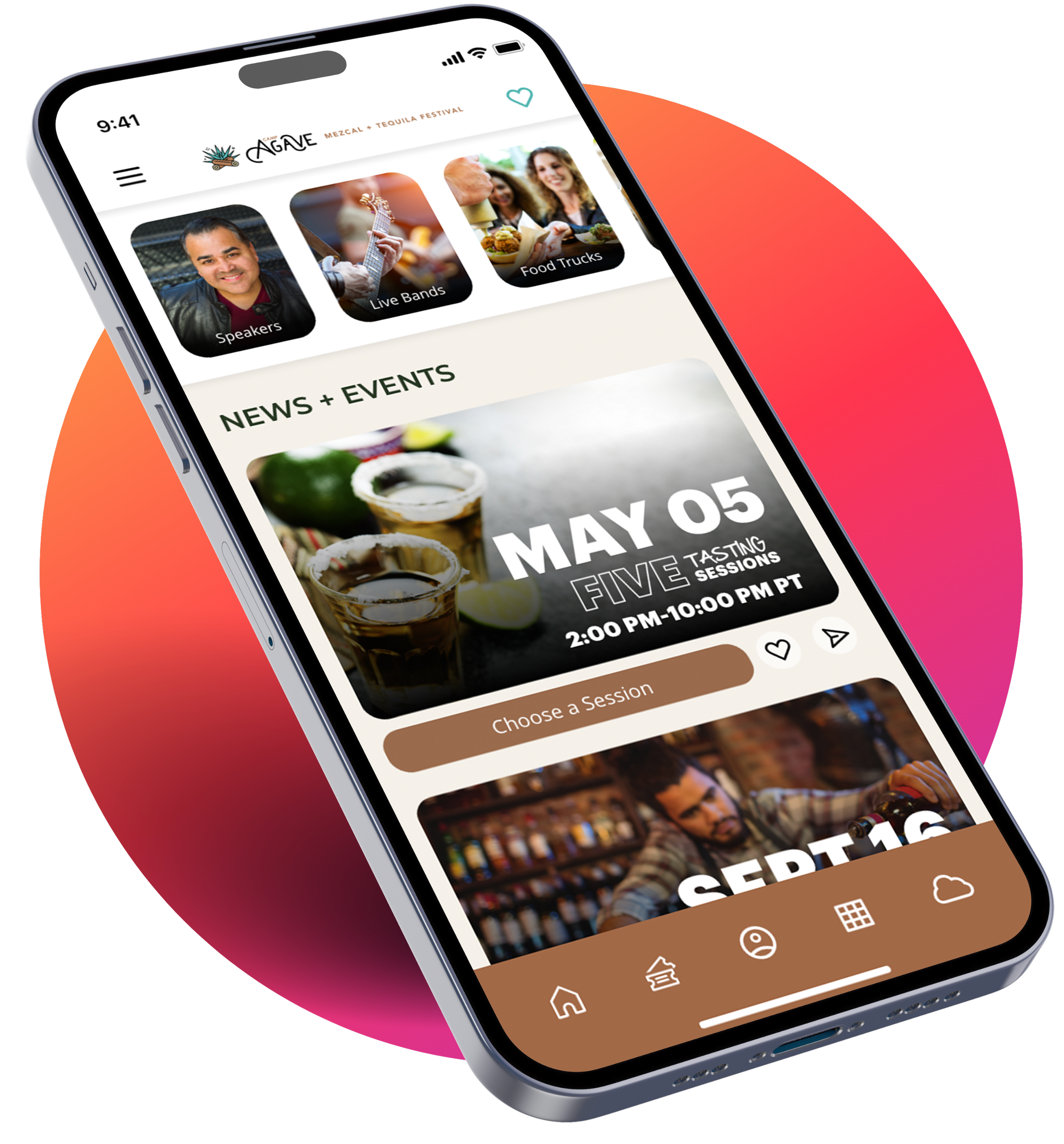 Camp Agave UX and UI mobile application mockup