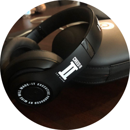 Custom Creed II Beats headphone detail