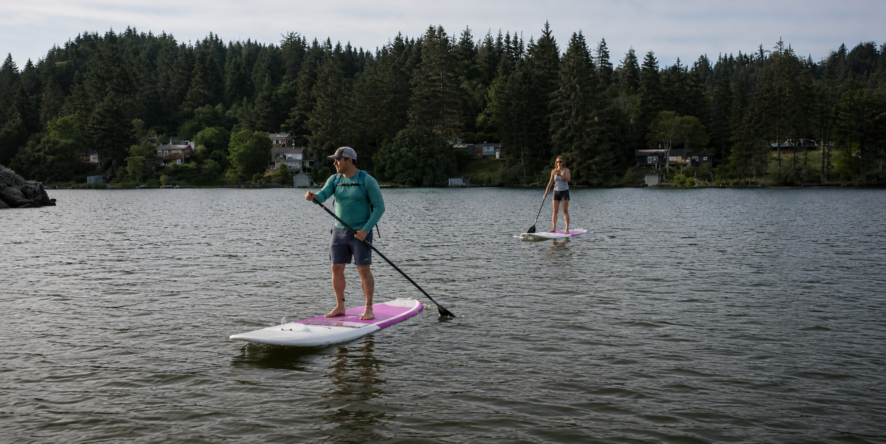 Paddleboarding on Devil's Lake