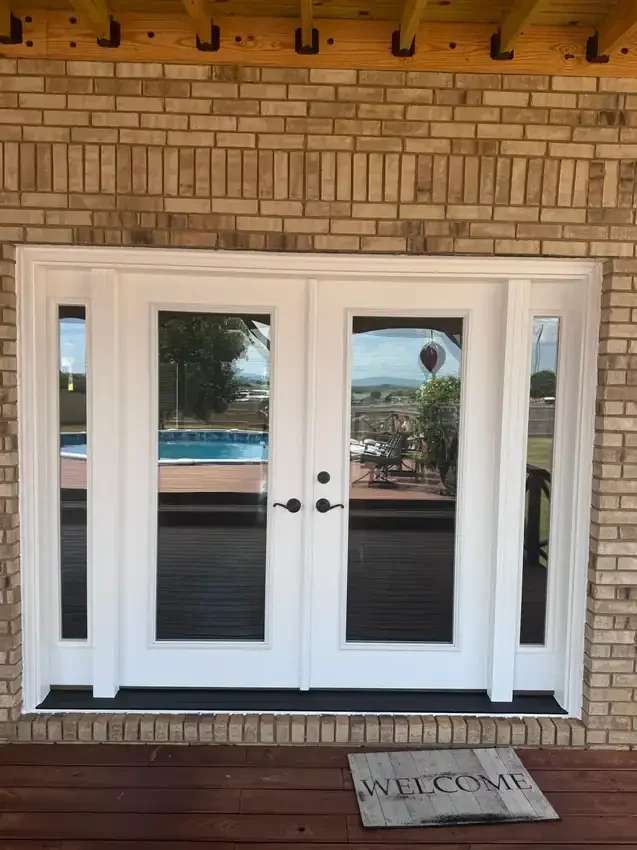 White French doors with sidelites