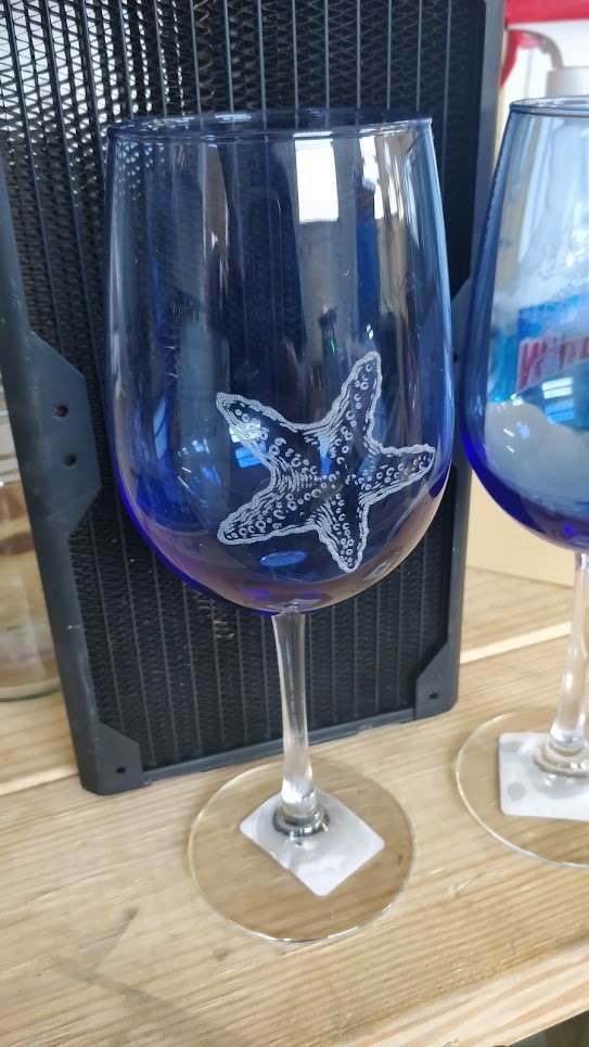 Starfish-Engraved Stemware