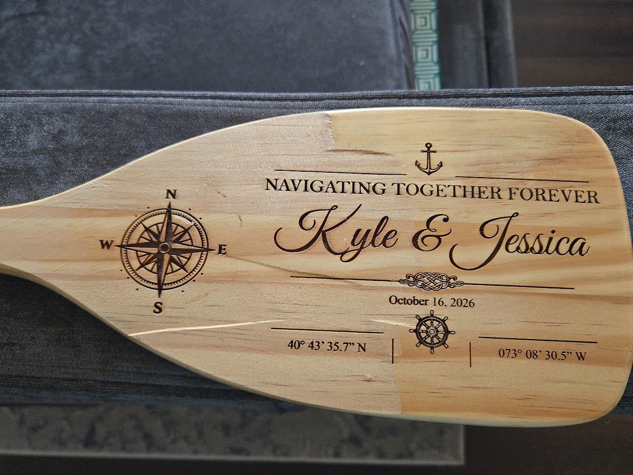Nautical Wedding Paddle