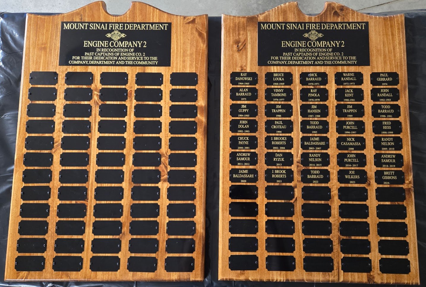 Fire Department Recognition Boards