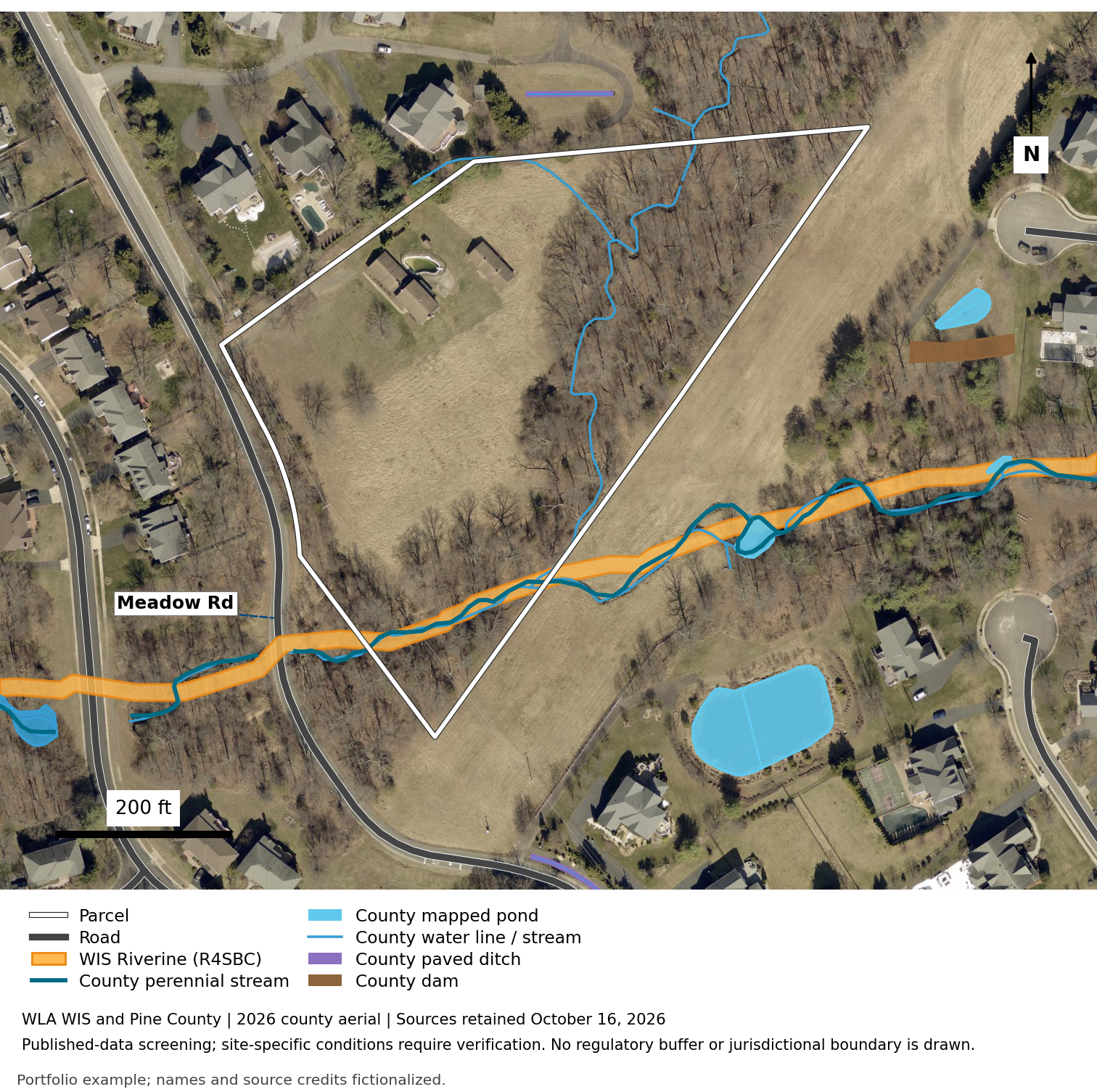 Oak Hollow: Published wetlands and surface-water records