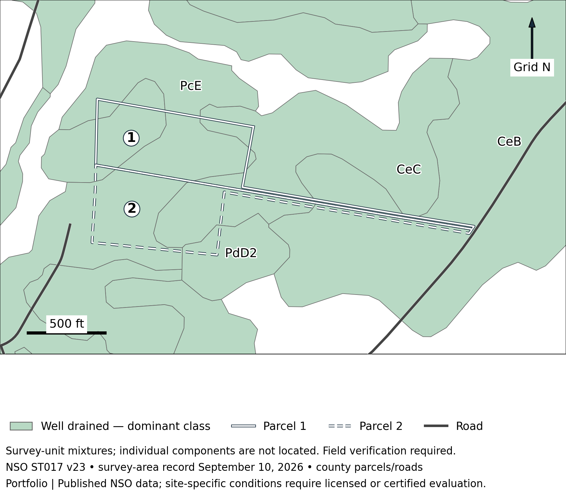 Pine Ridge: Published natural drainage