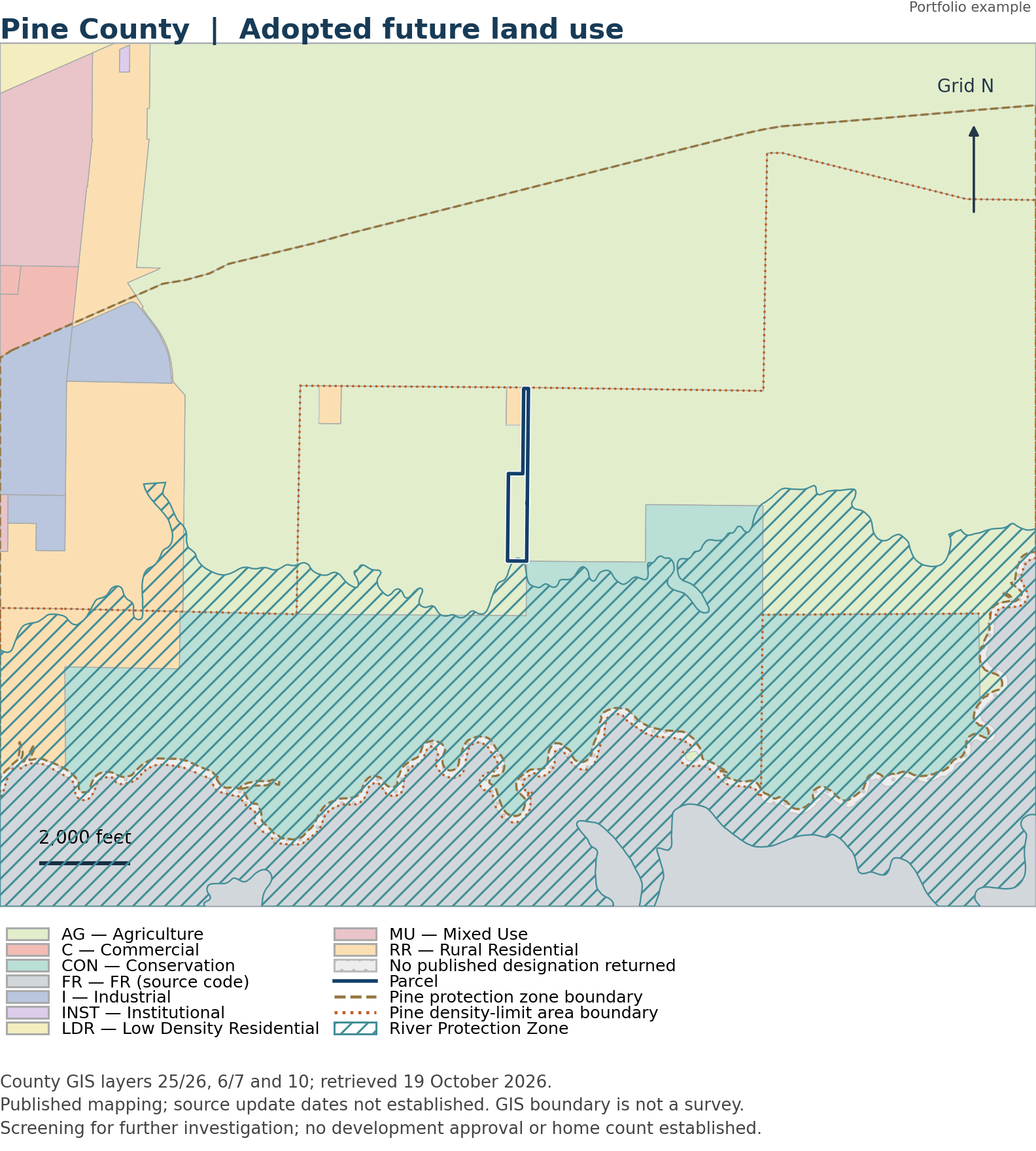 Pine County future land use map.