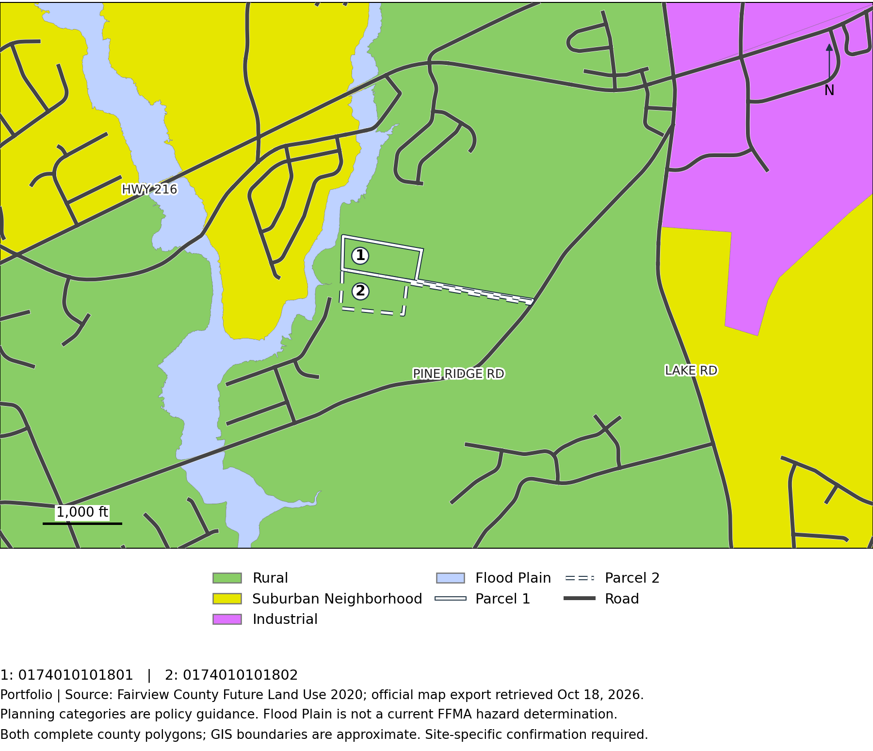 Pine Ridge: Future land-use plan
