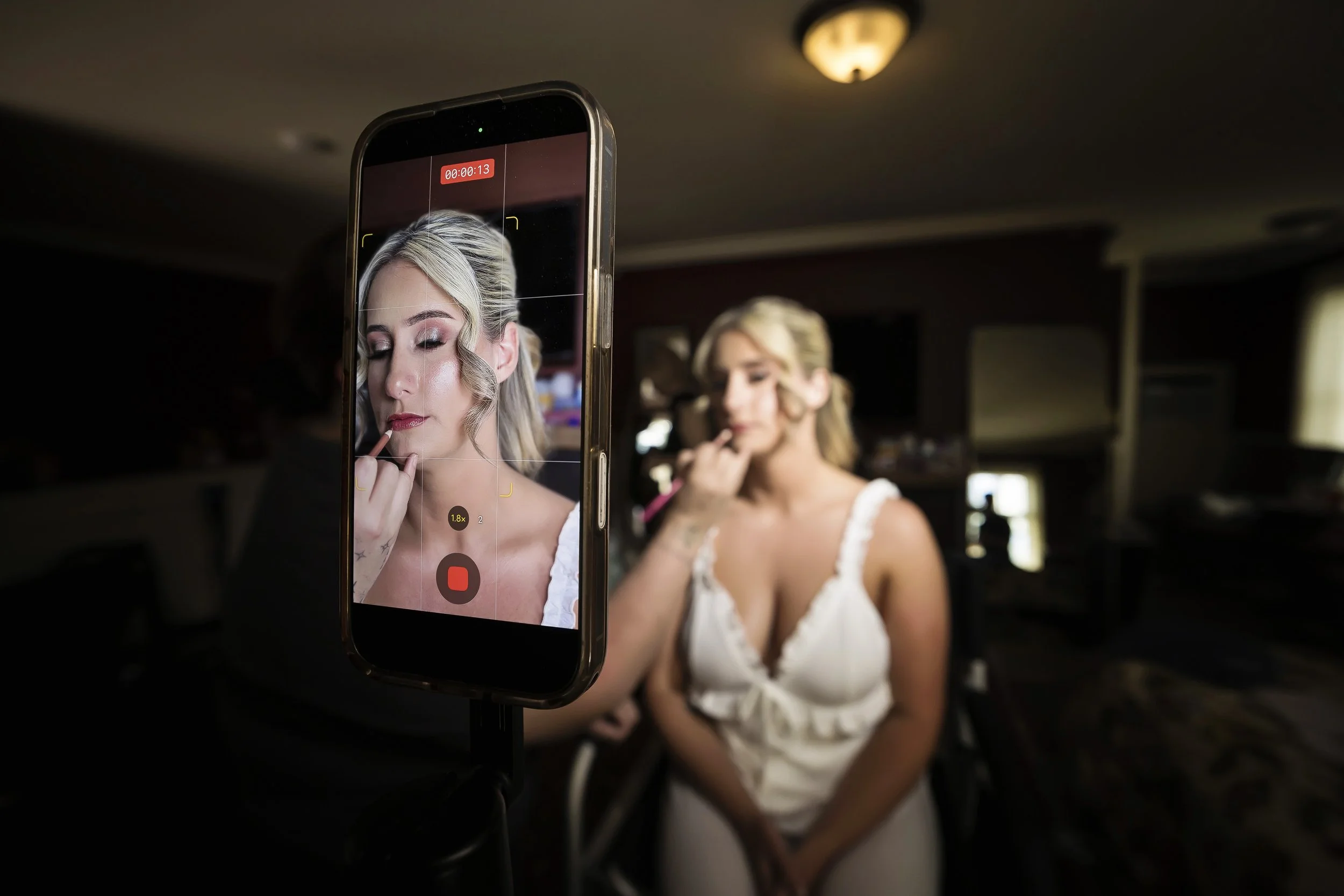 Bride getting ready for her wedding