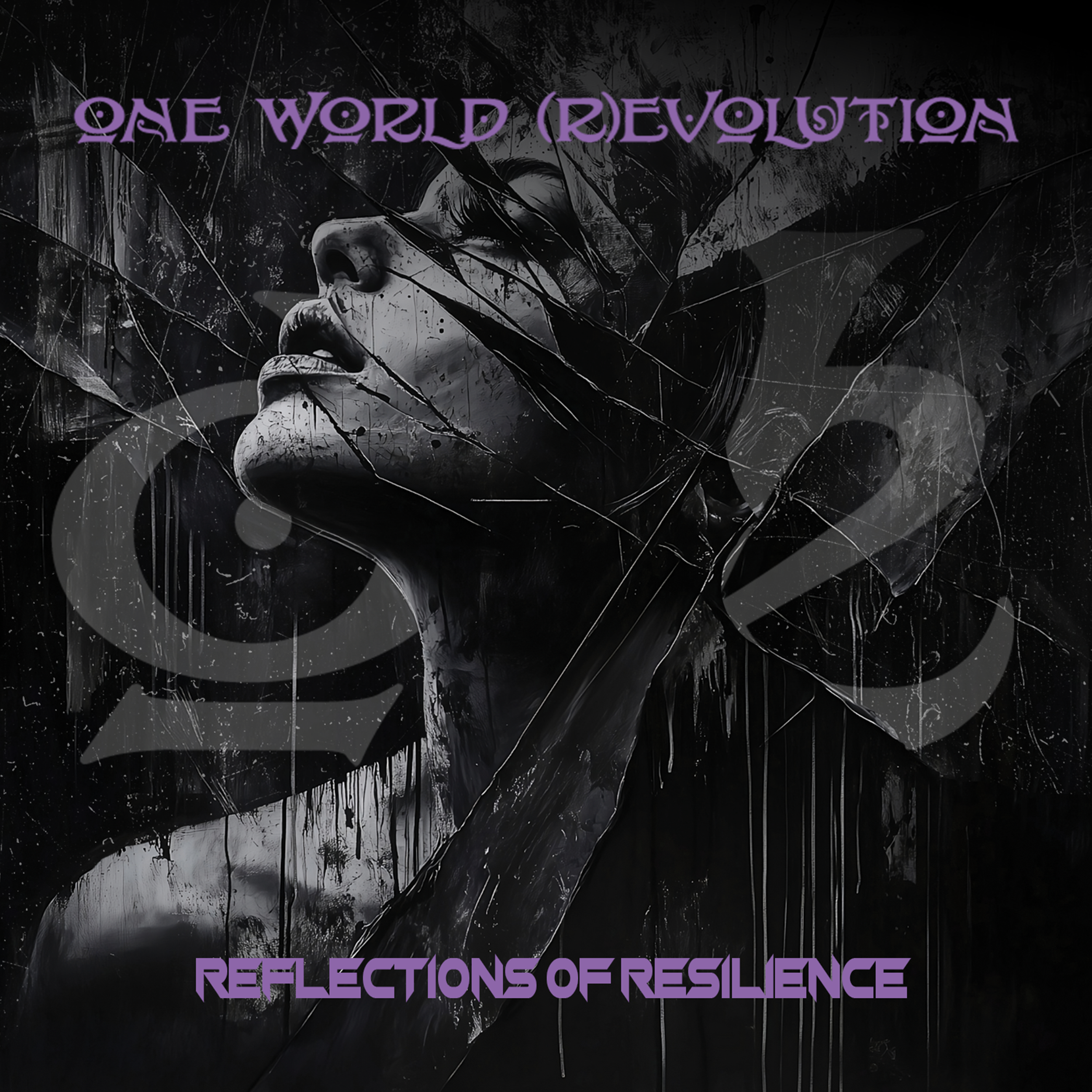 Reflections Of Resilience album cover, a woman's face behind shattered glass