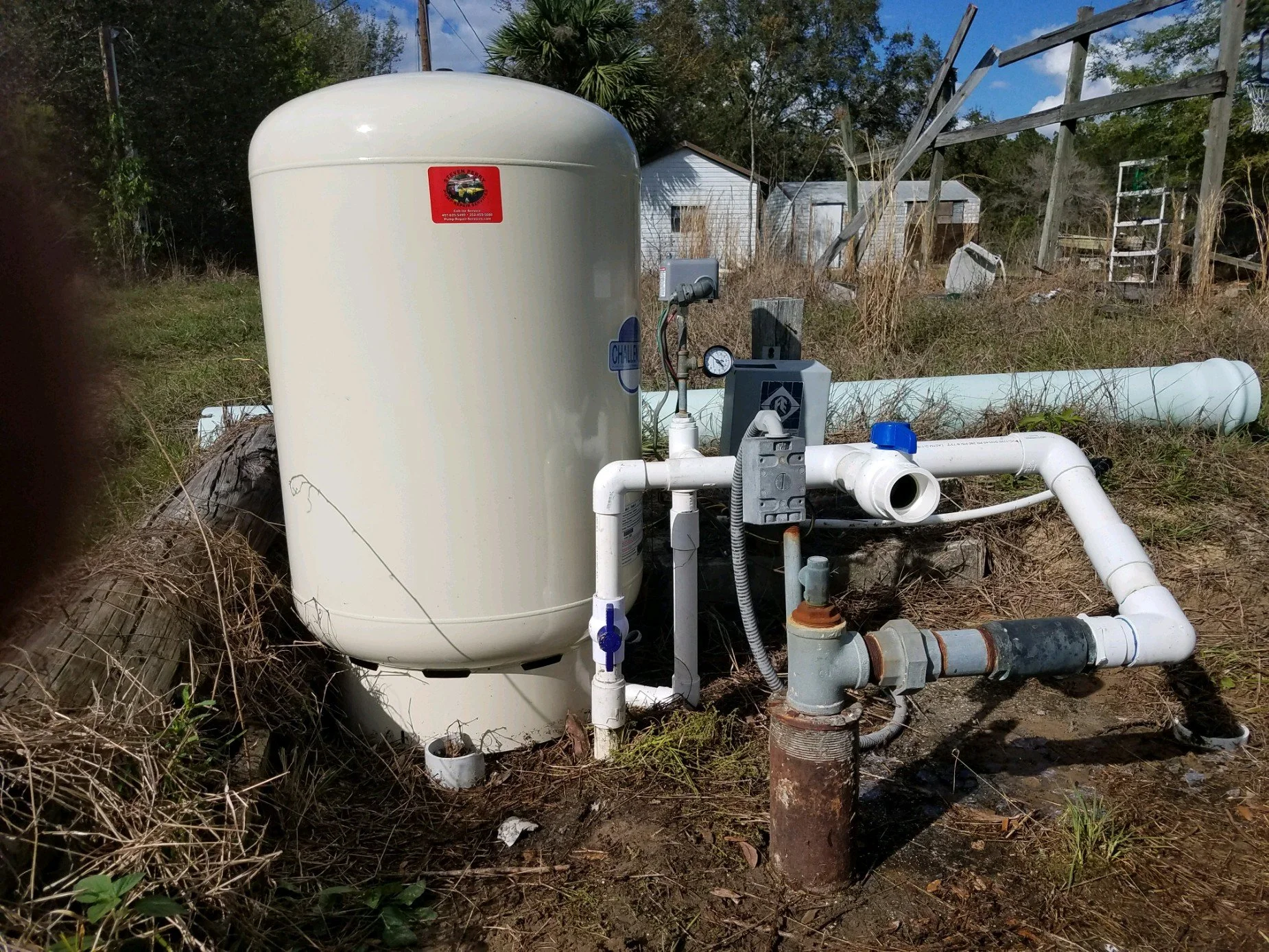 Pressure tank with new pipework and fittings - Pump Repair Services, Orlando FL