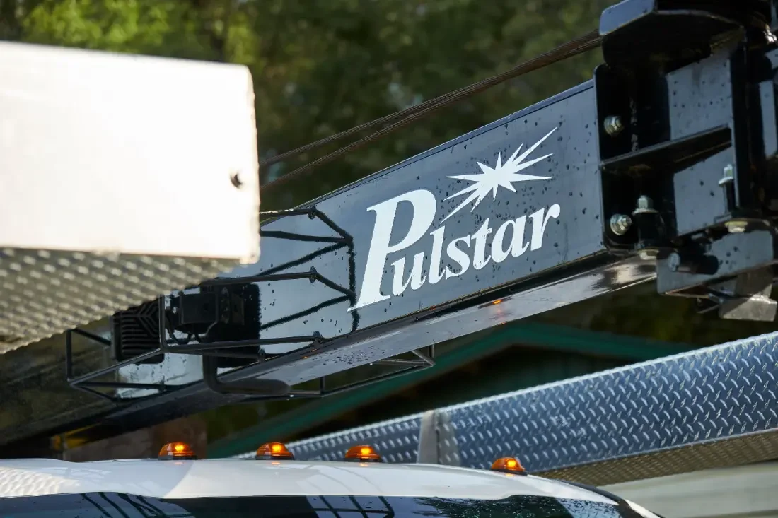 Pulstar boom on the Pump Repair Services rig truck
