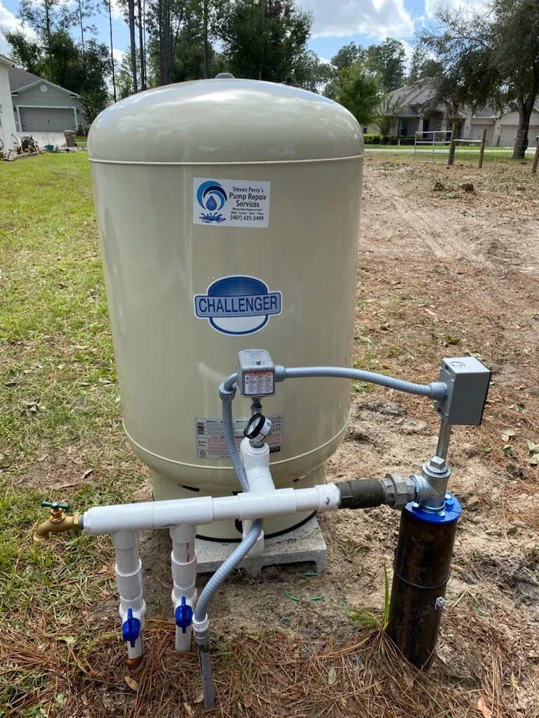 Pressure tank and transfer pipework - Pump Repair Services, Orlando FL