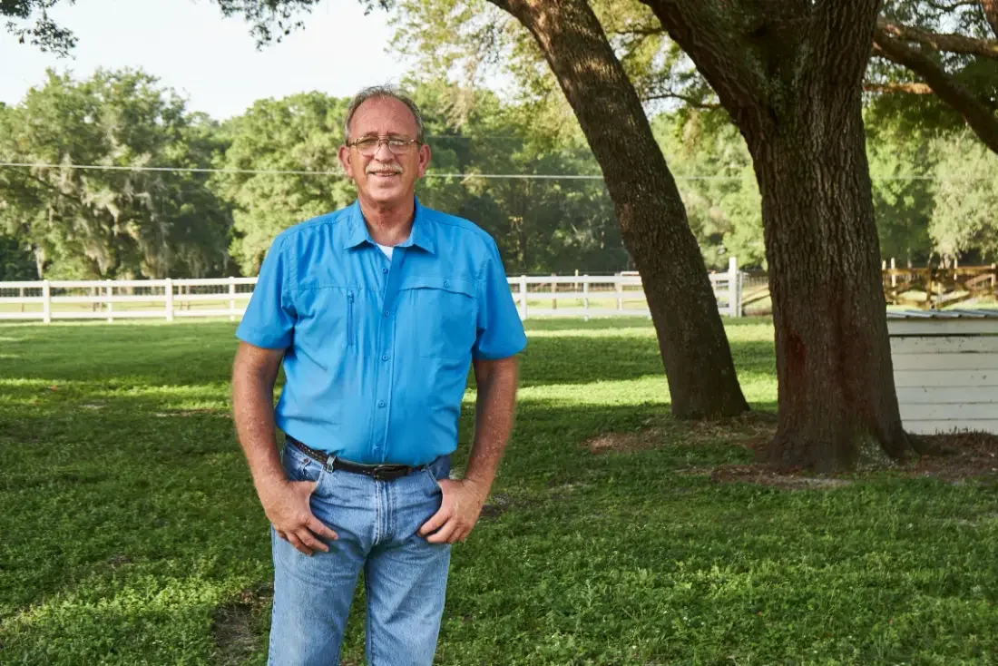 Steven Perry, owner of Pump Repair Services, on a Central Florida property