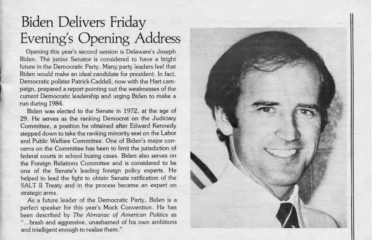 Joe Biden Mock Convention clipping