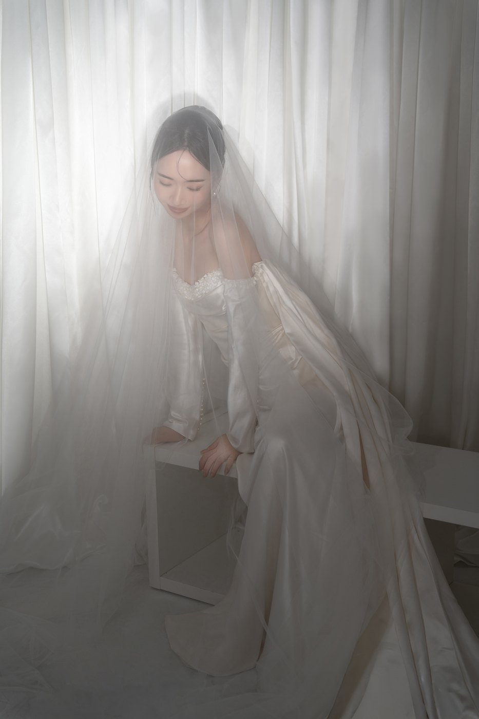 白幔與夕陽｜白幔婚紗照｜Sophia Studio 台北婚紗攝影