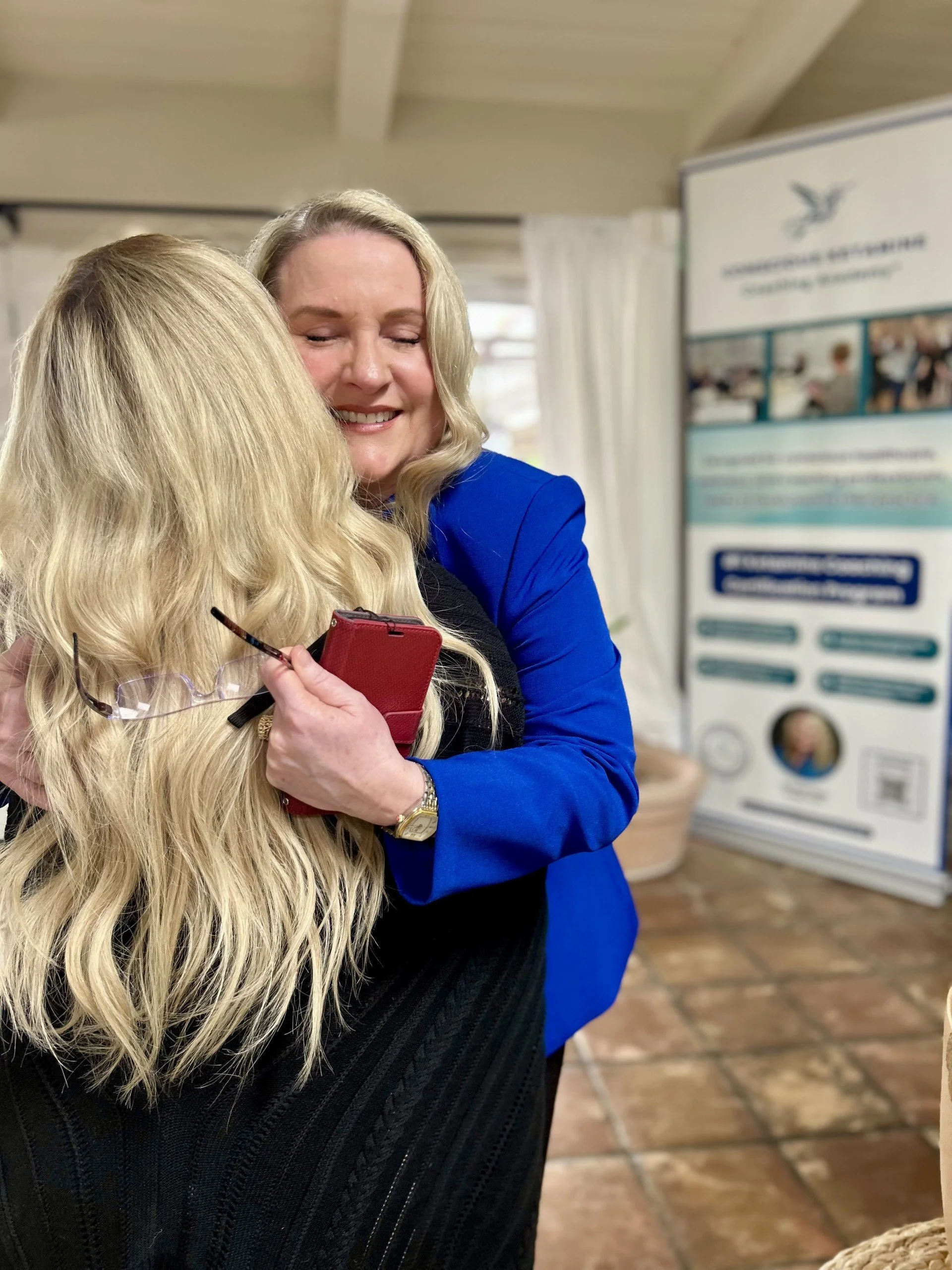 Bronwyn Davis with an appreciative client