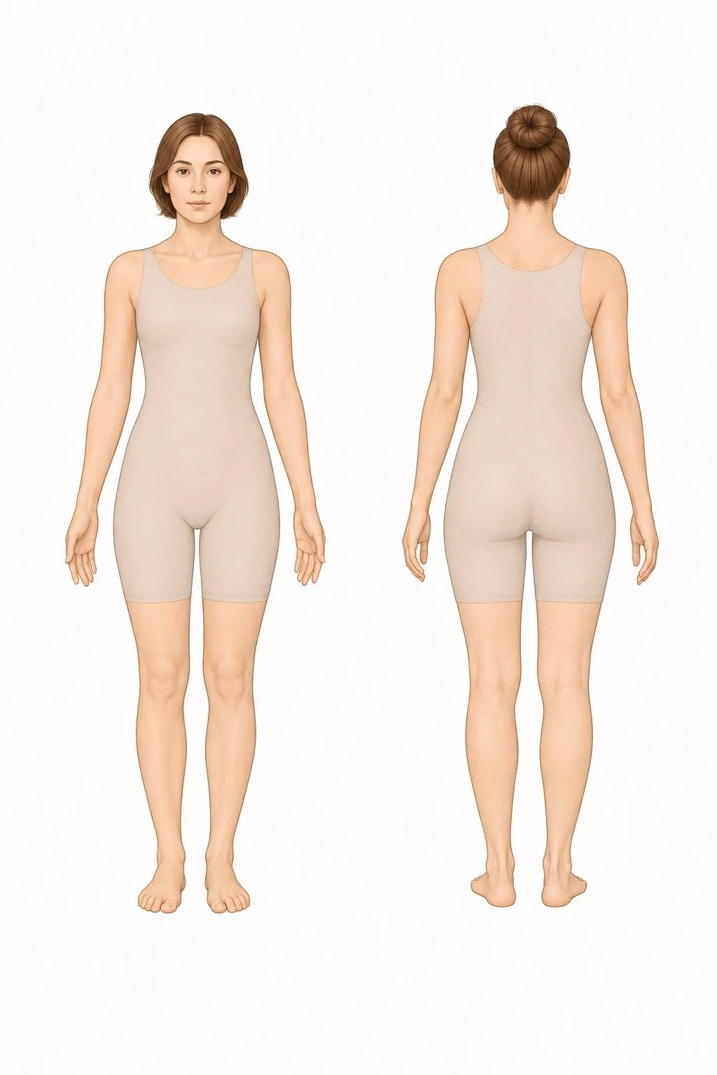 Anterior and posterior anatomical body views