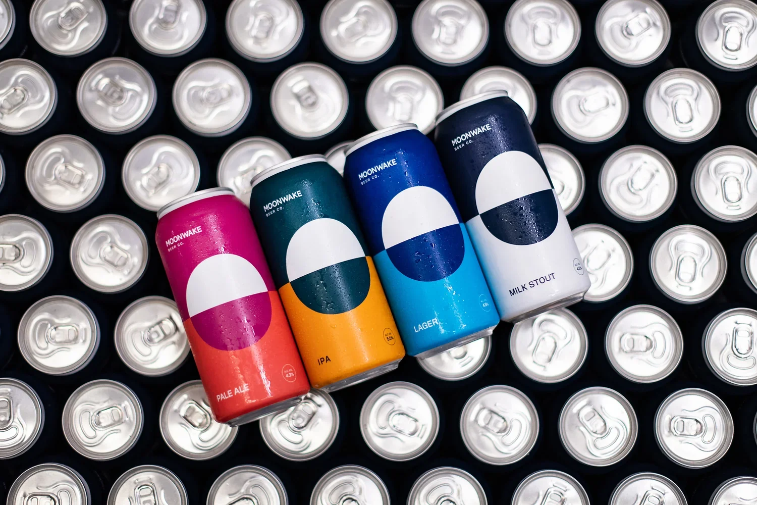 The Moonwake Beer Co. core range in cans