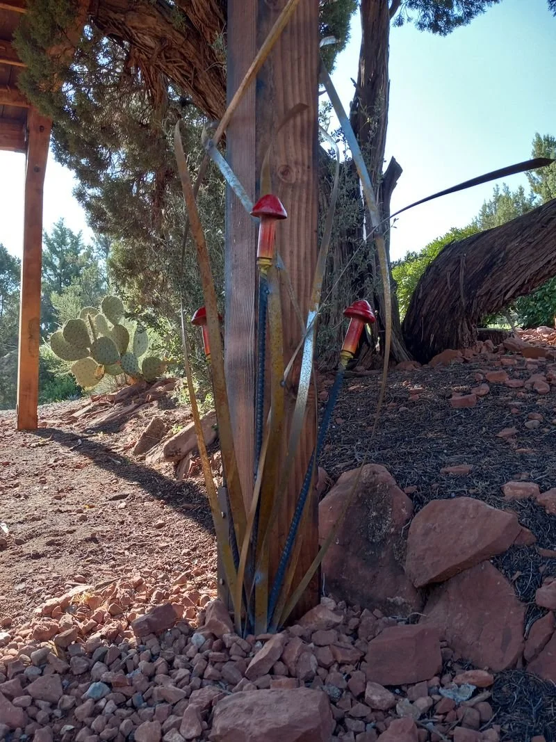 Custom fabrication — welded steel reed sculpture