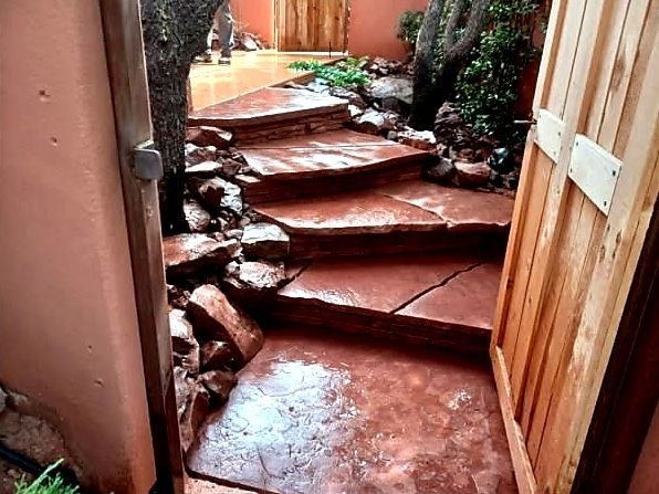 Weathered natural stone steps