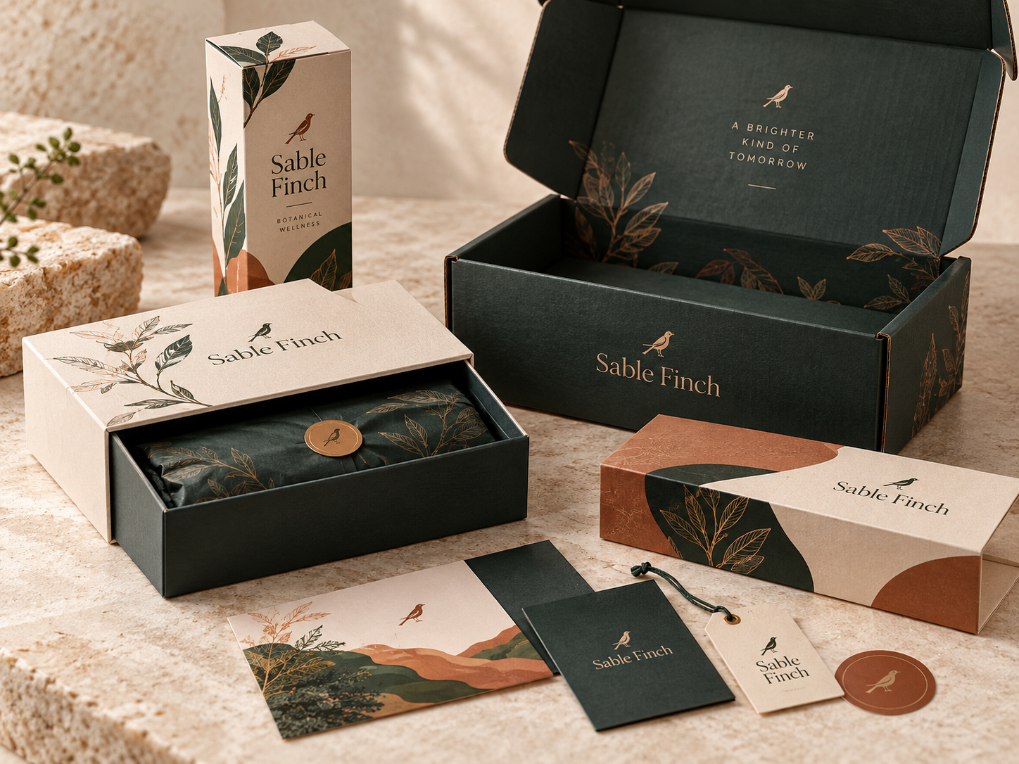 Printed and cut boxes and packaging