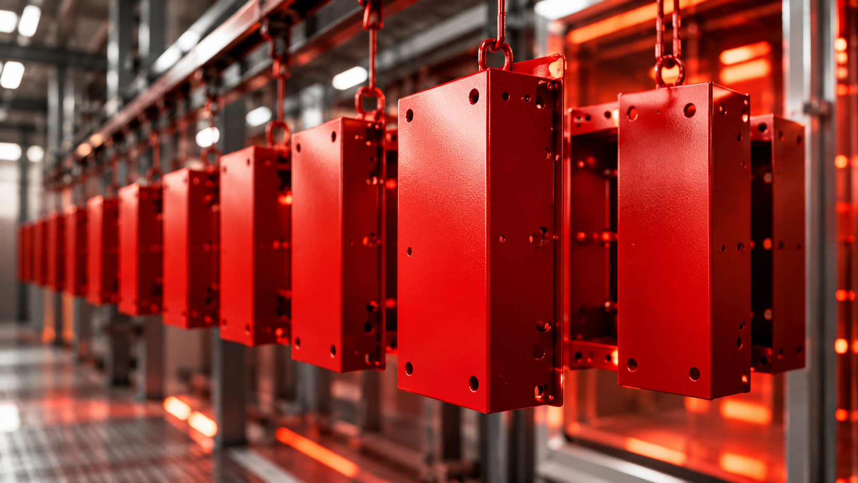 Industrial powder coating process