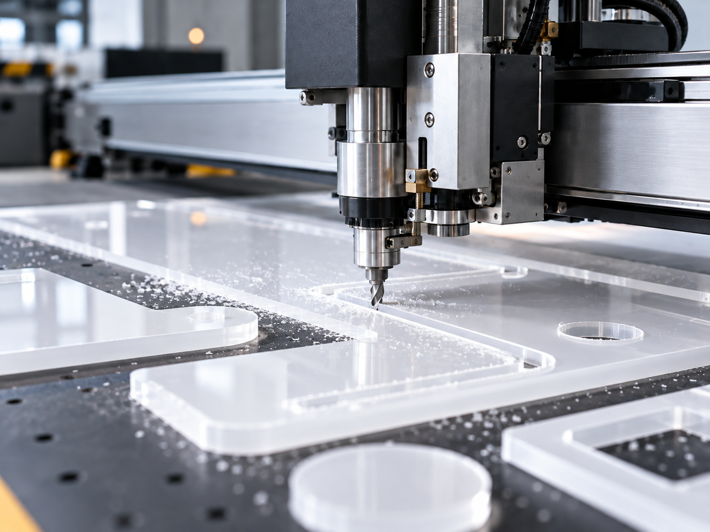 Router cutting rigid materials and thicker substrates