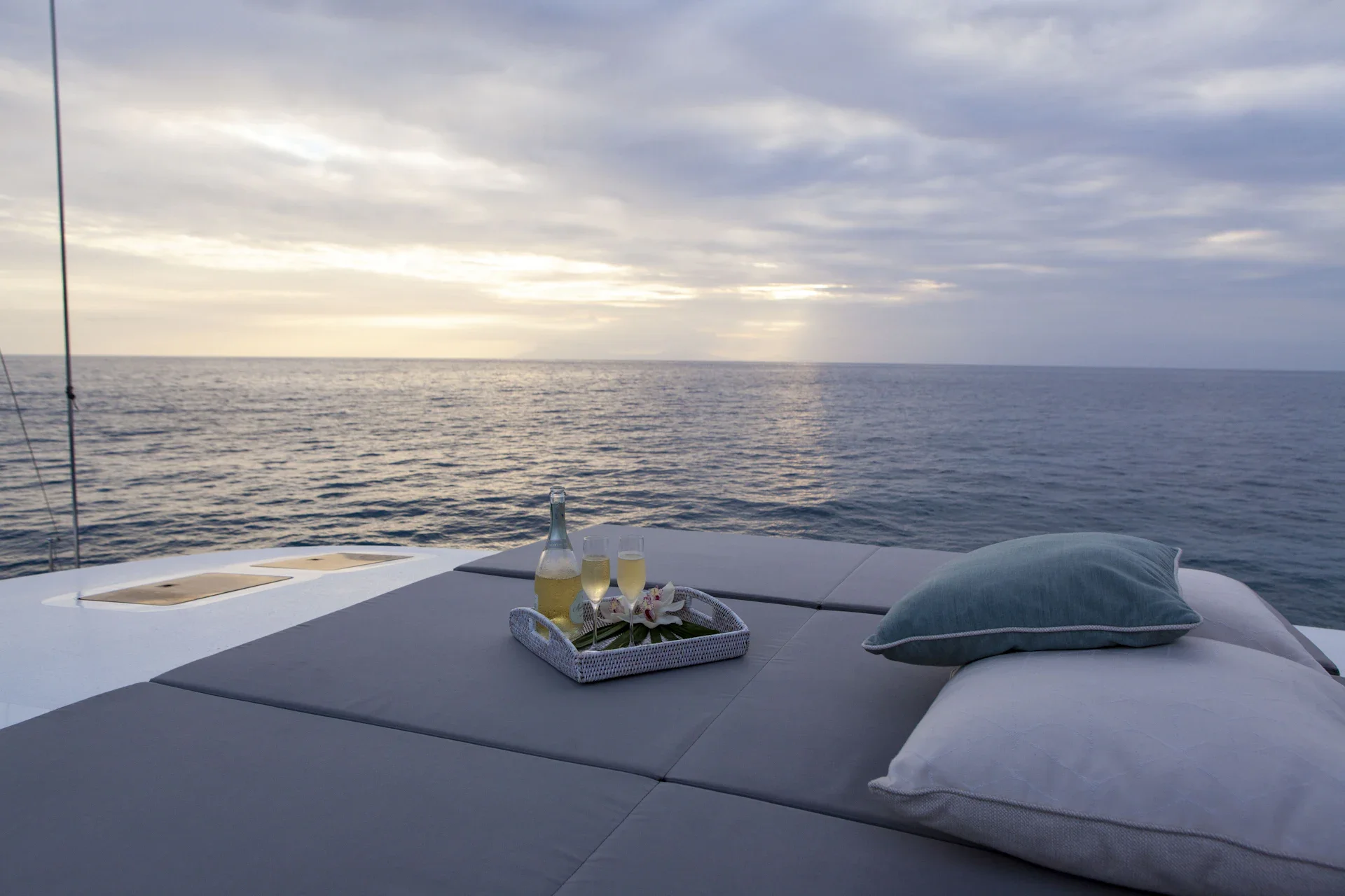 Radiance: Foredeck at sunset