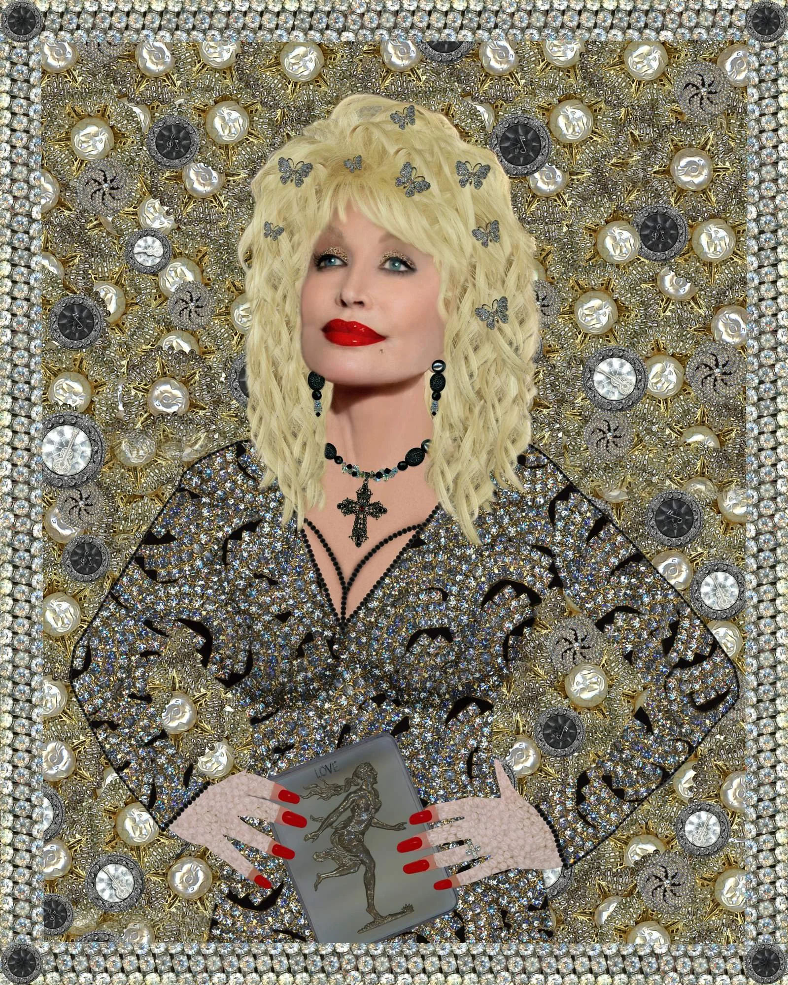 Country Love: Dolly Parton, layered digital collage by Myra Fiori