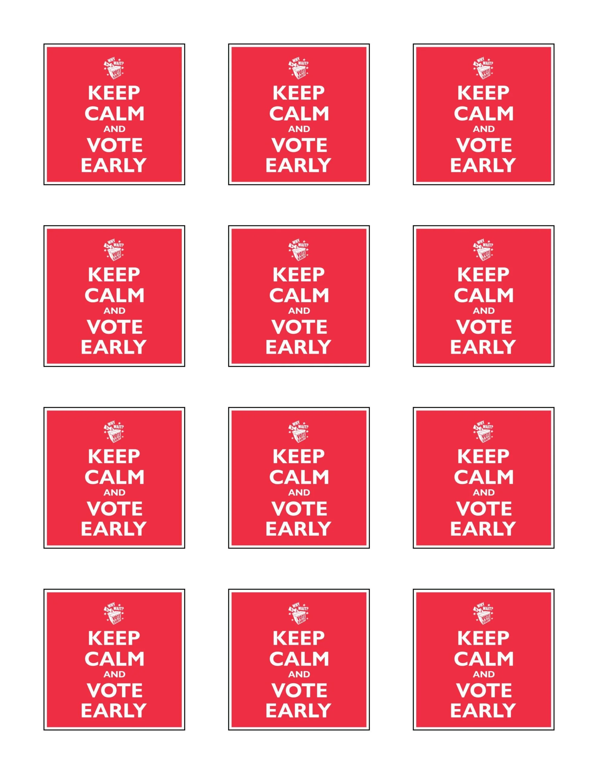 Keep Calm and Vote Early Stickers