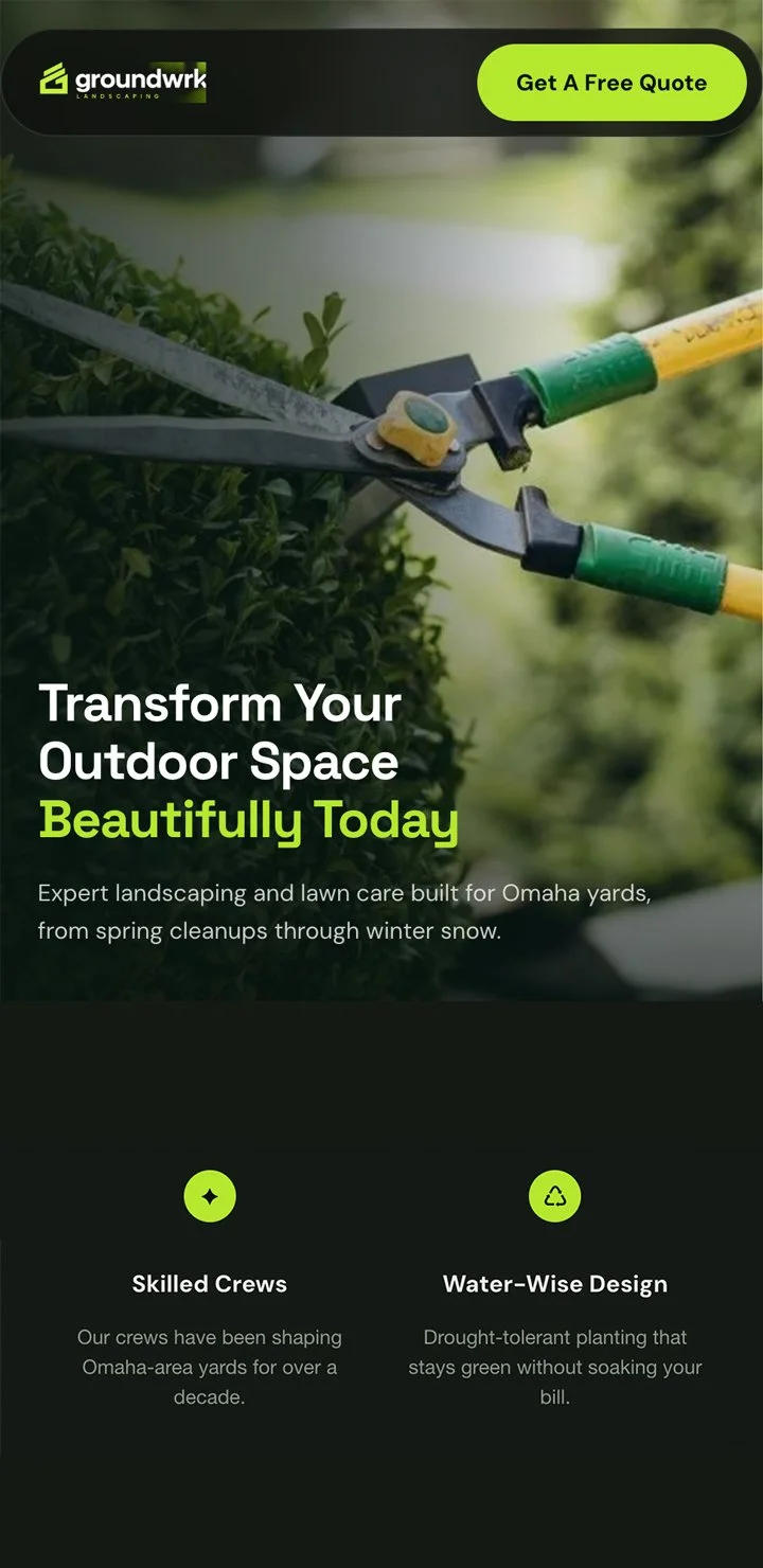 Landscaper website build