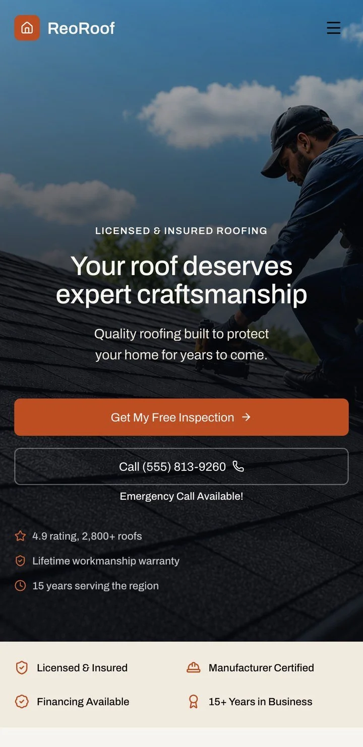Roofer website build