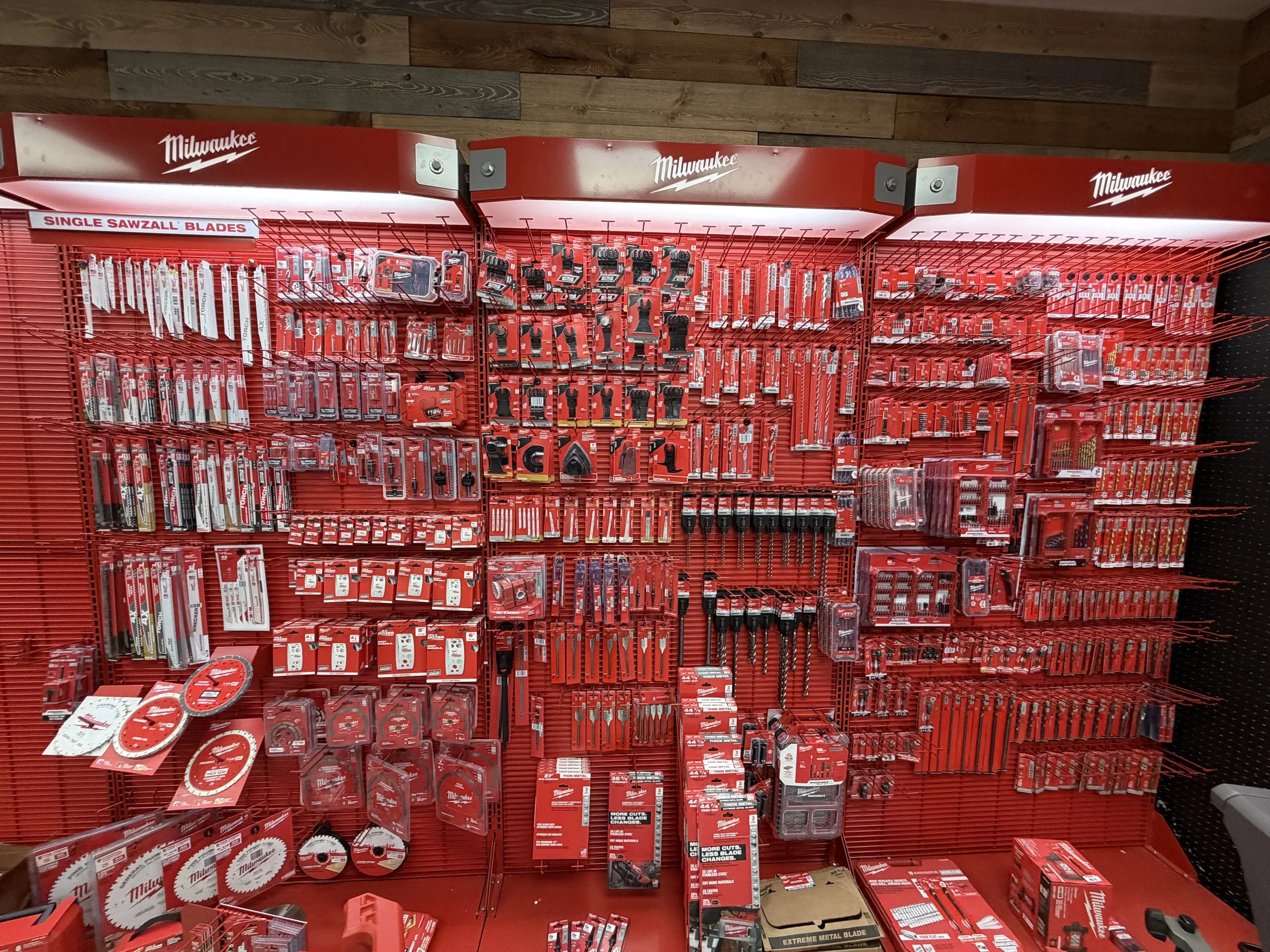 Milwaukee tools in the Jet Industrial showroom