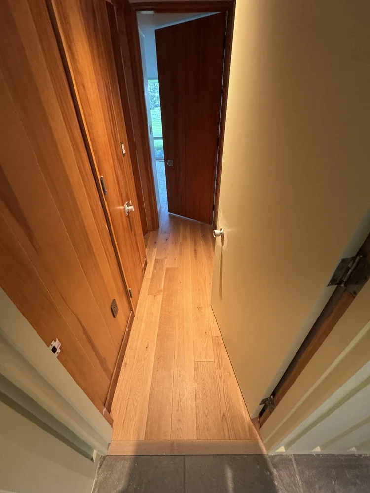 Light plank flooring — project view.