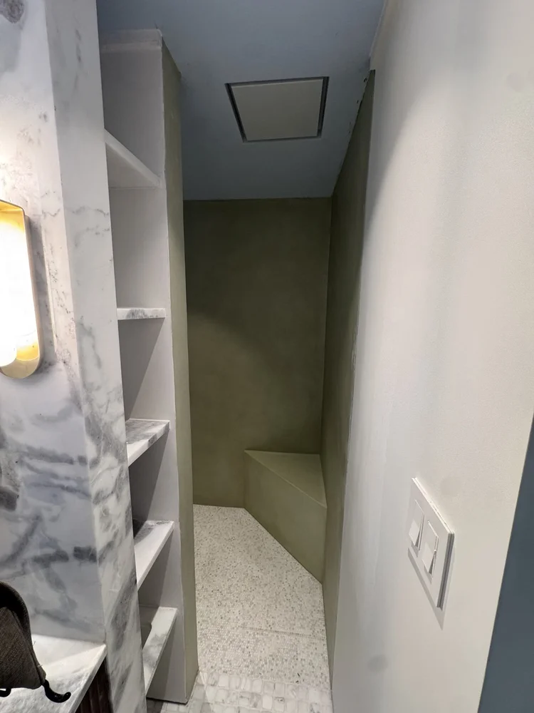 Mosaic floors and vanity details — project view.