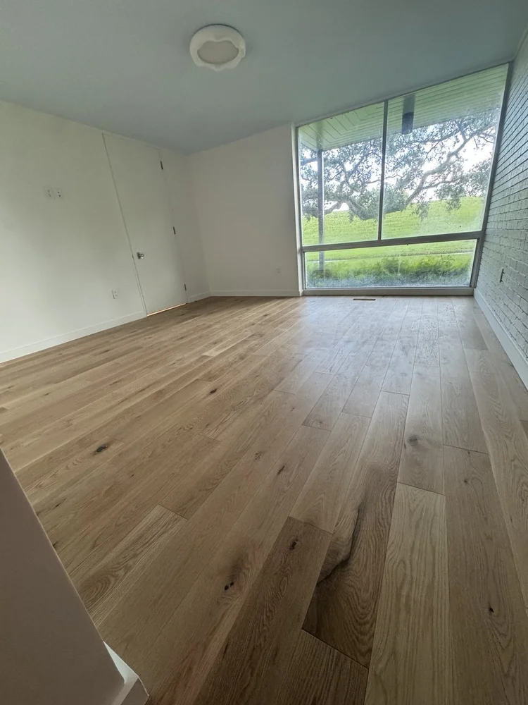 Light plank flooring — project view.