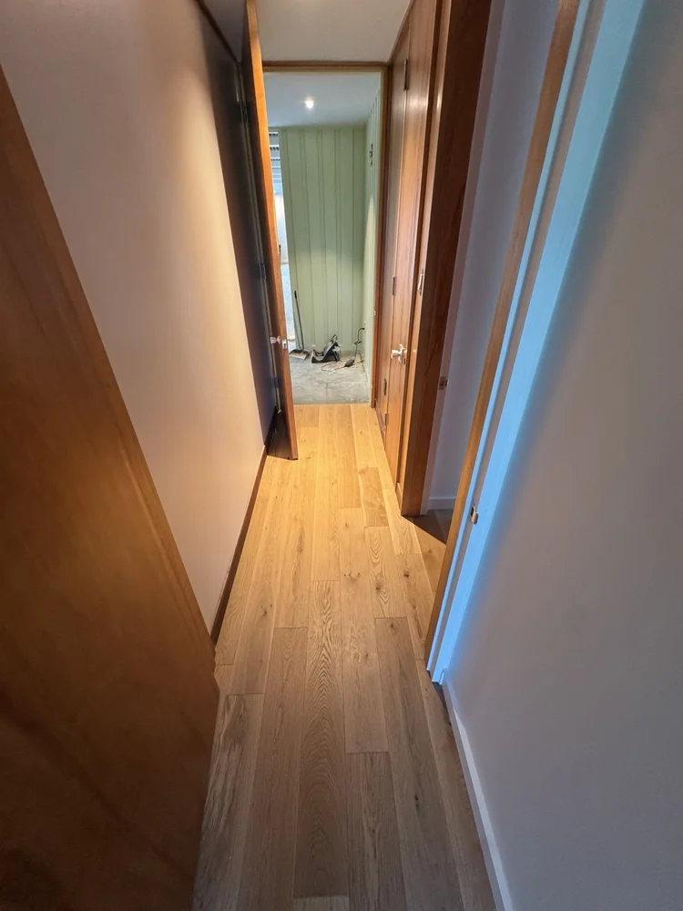 Light plank flooring — project view.