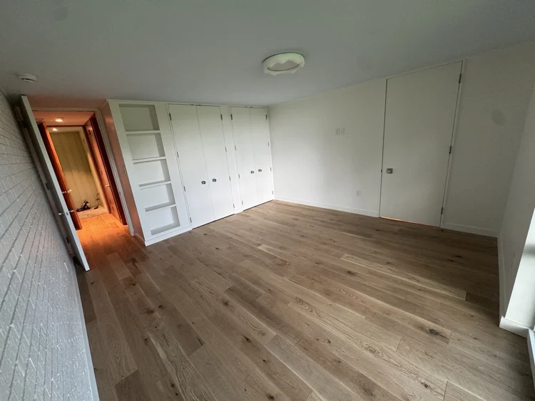 Light plank flooring — project view.