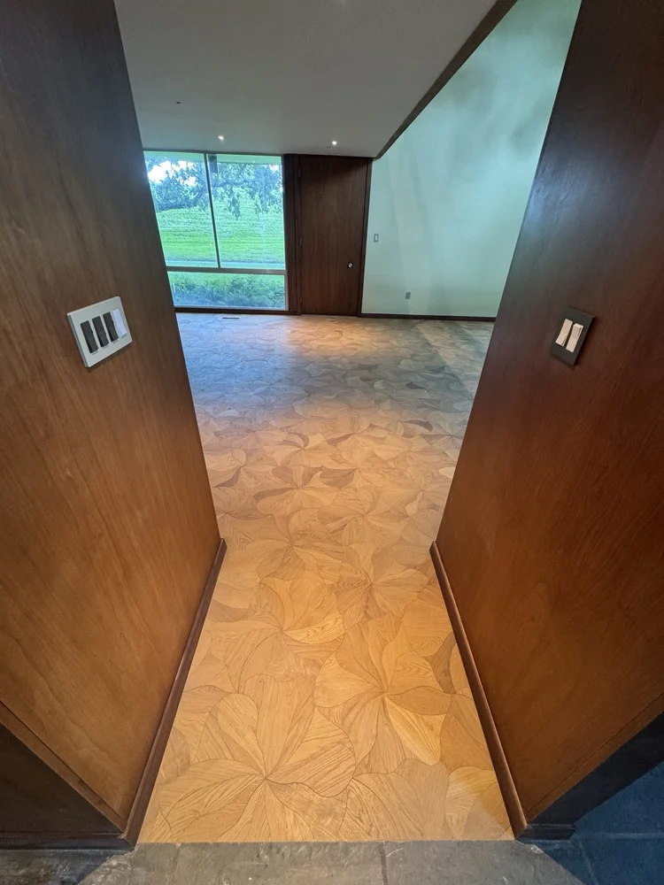 Decorative patterned flooring — project view.