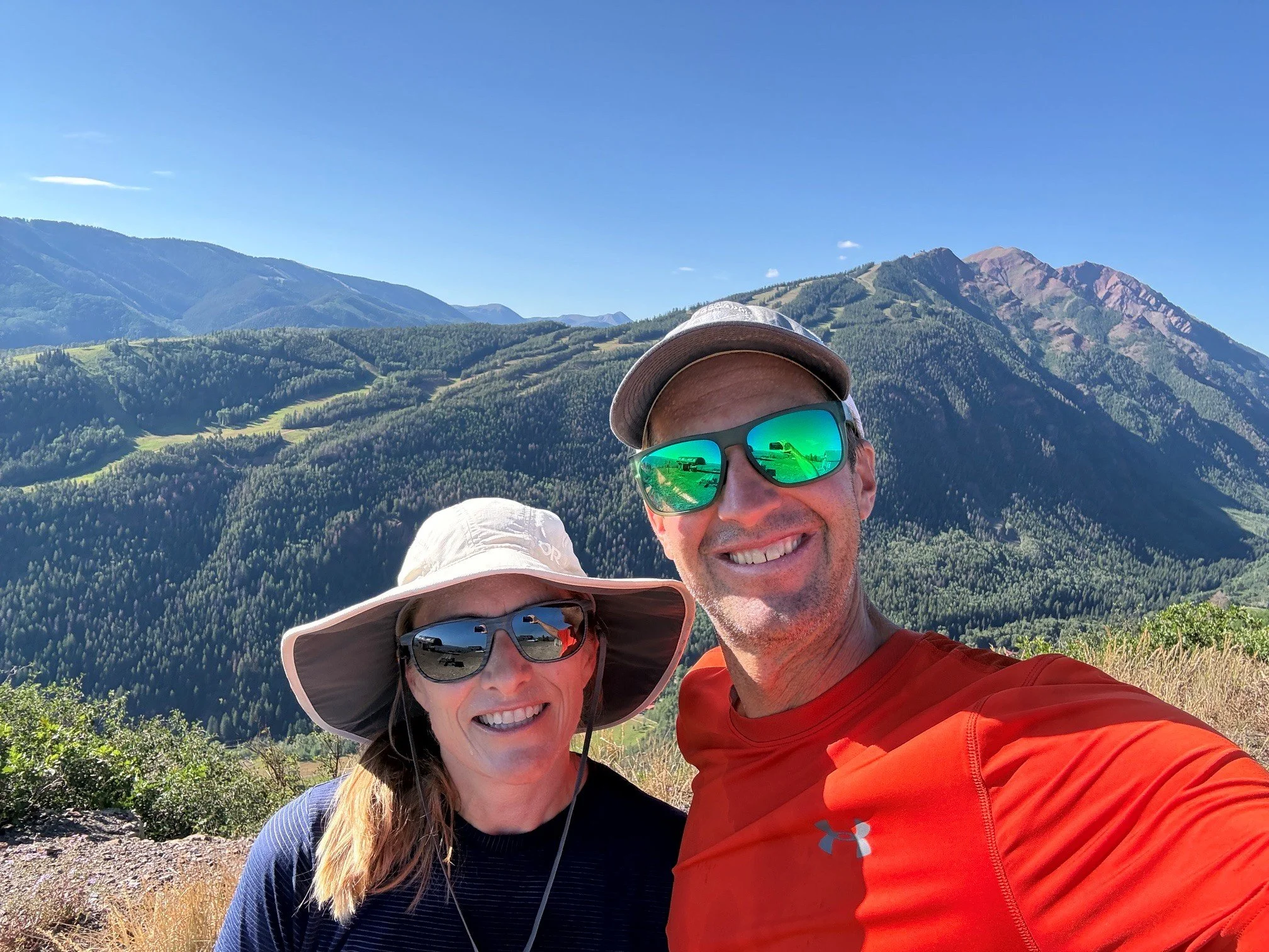 Andrew and Ashley hiking in Aspen