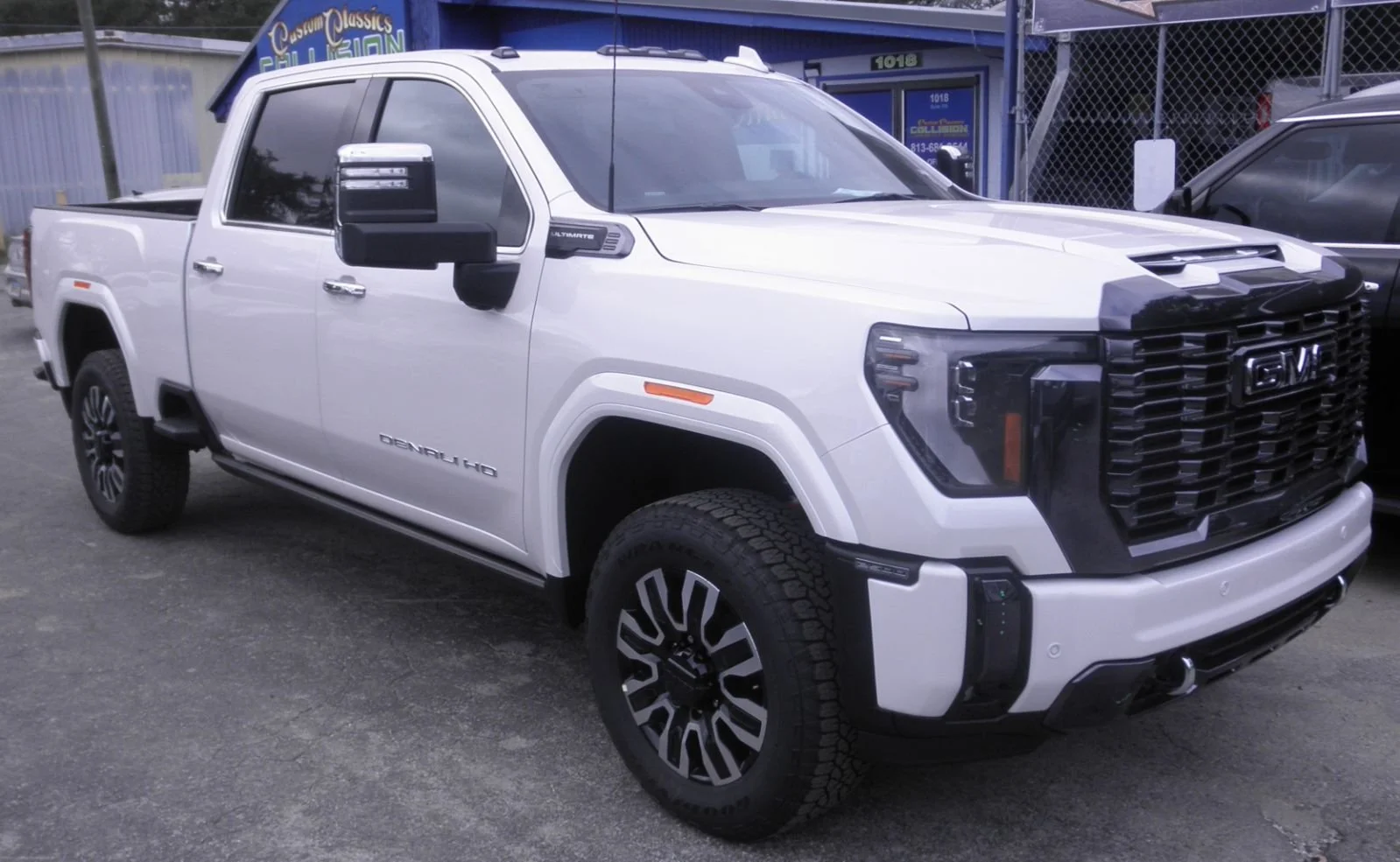 GMC Sierra before grill paint job