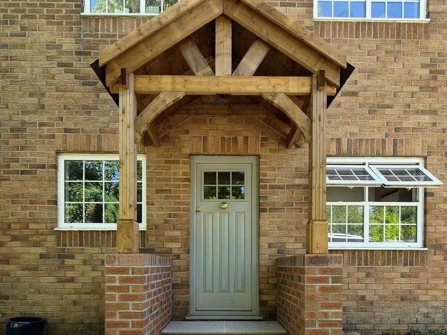 Oak front porch in Pontyclun built by Aspire Construction