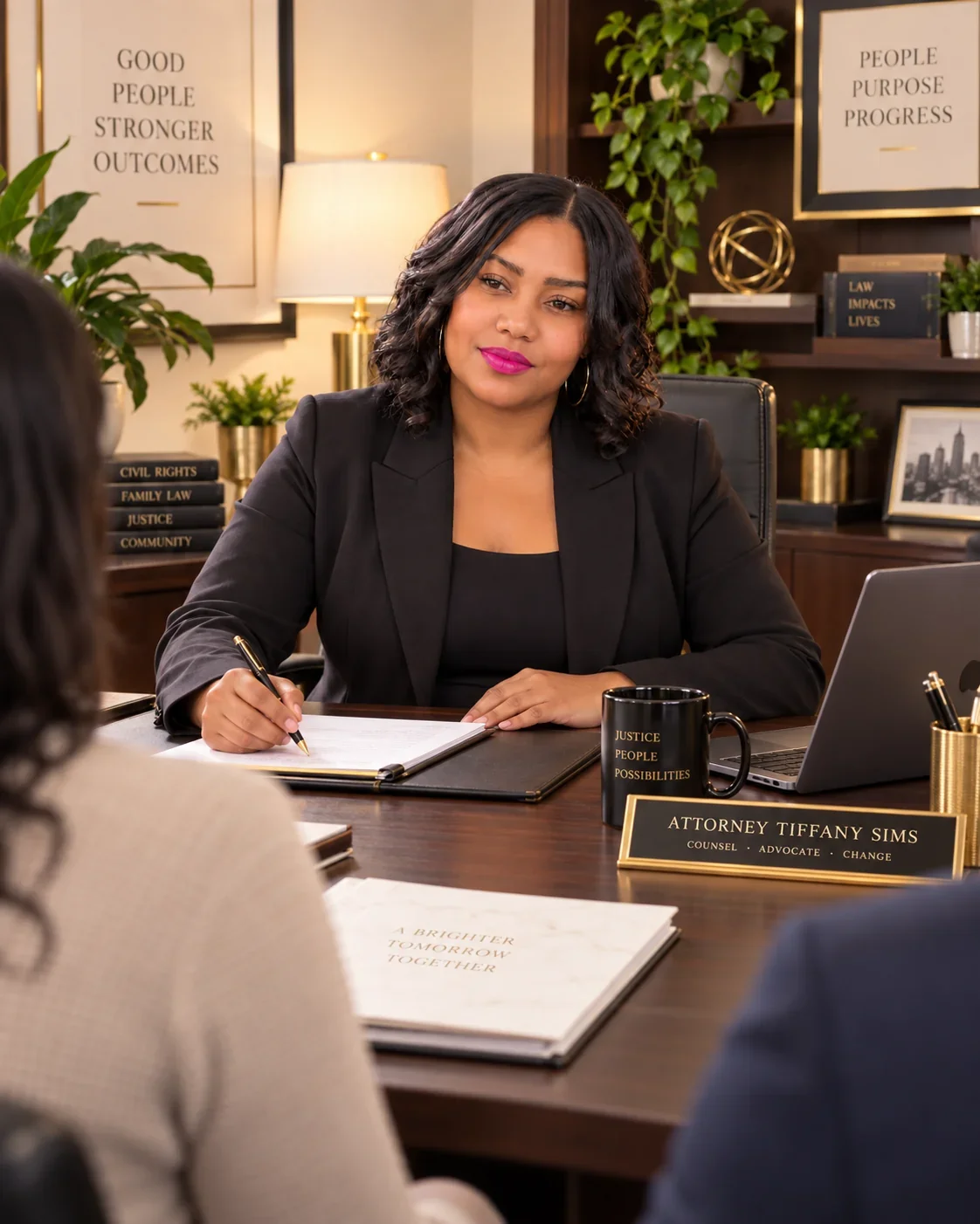 Tiffany Sims in an office consultation setting