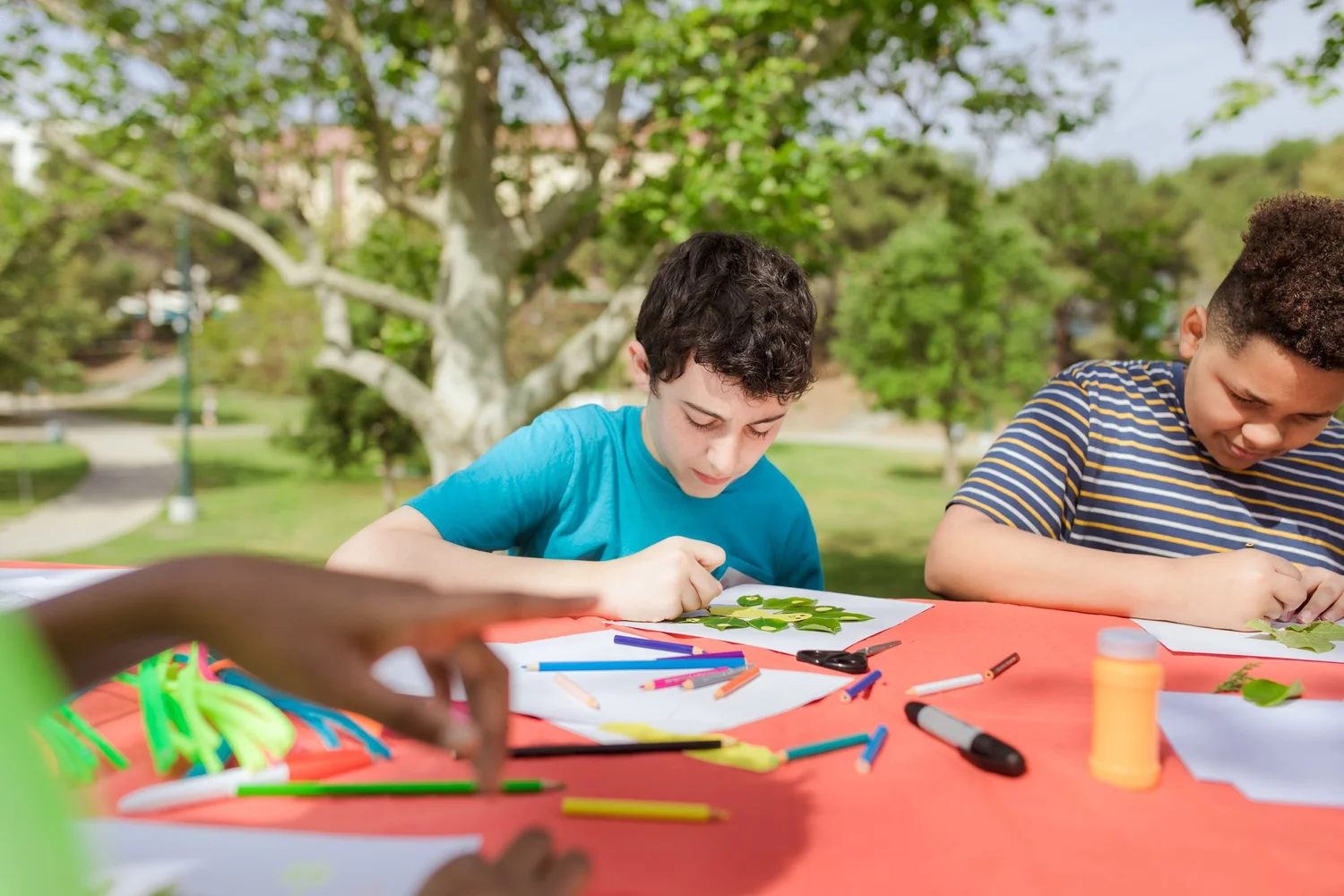 Young people taking part in a positive outdoor activity