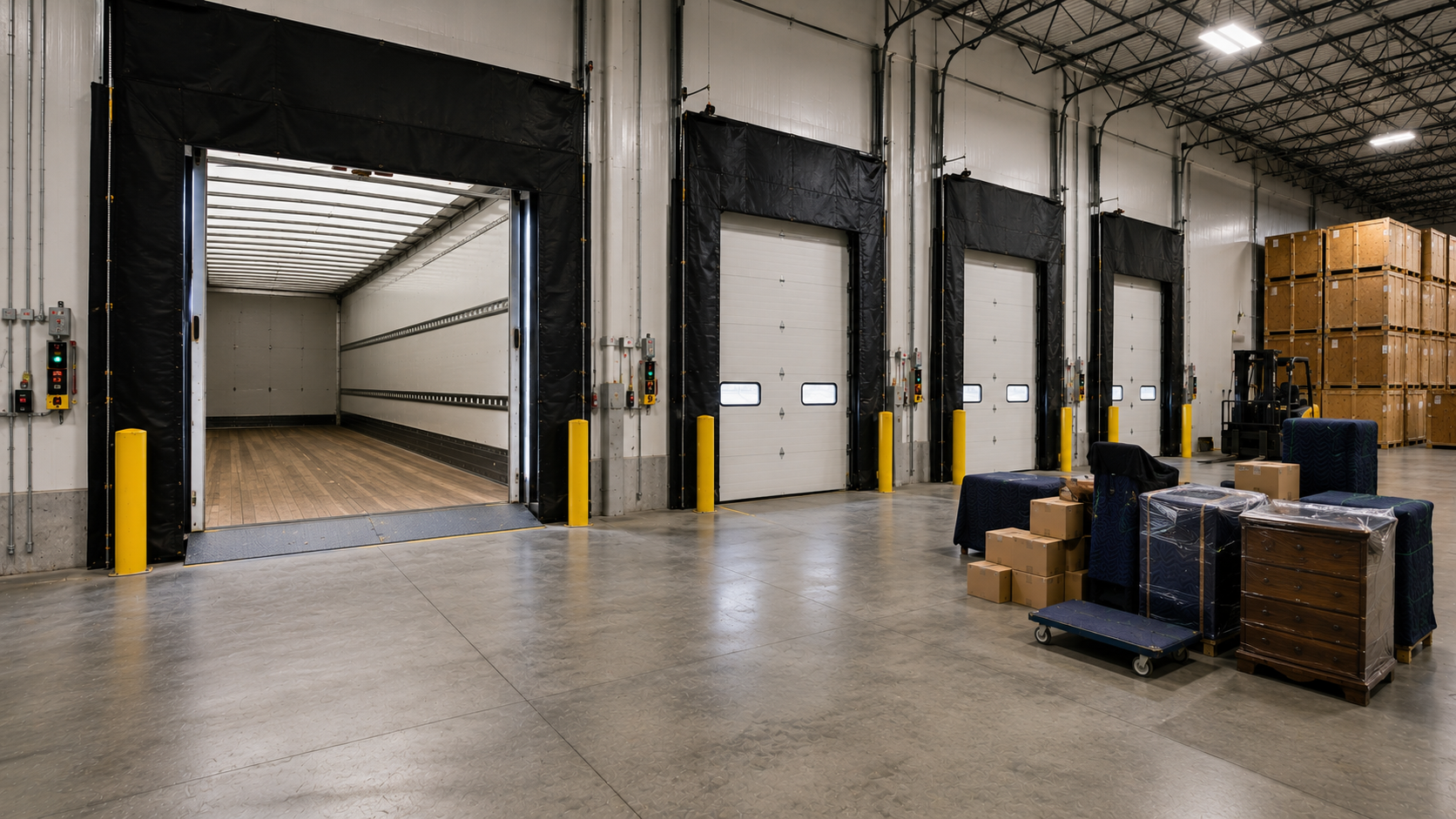 Loading bay at Vancouver Island Movers storage warehouse