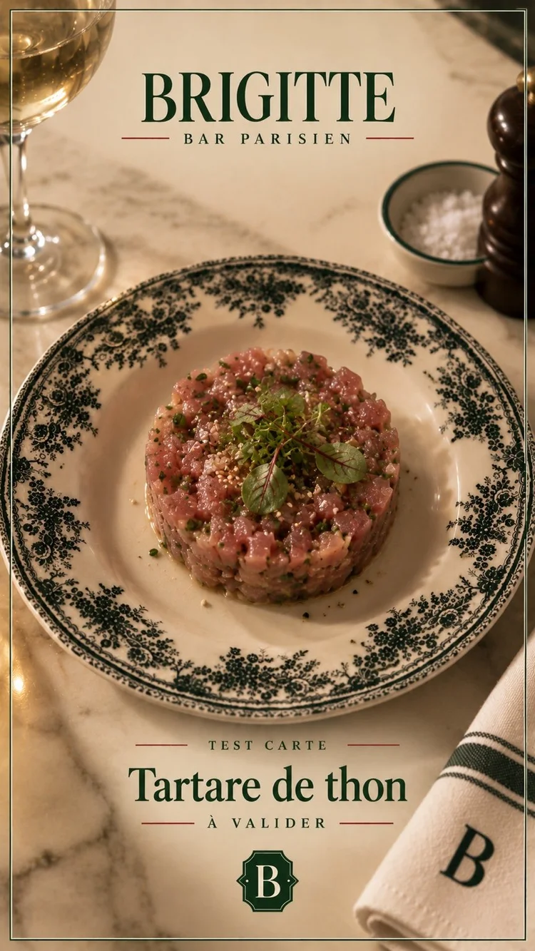 Tartare de thon en gros plan