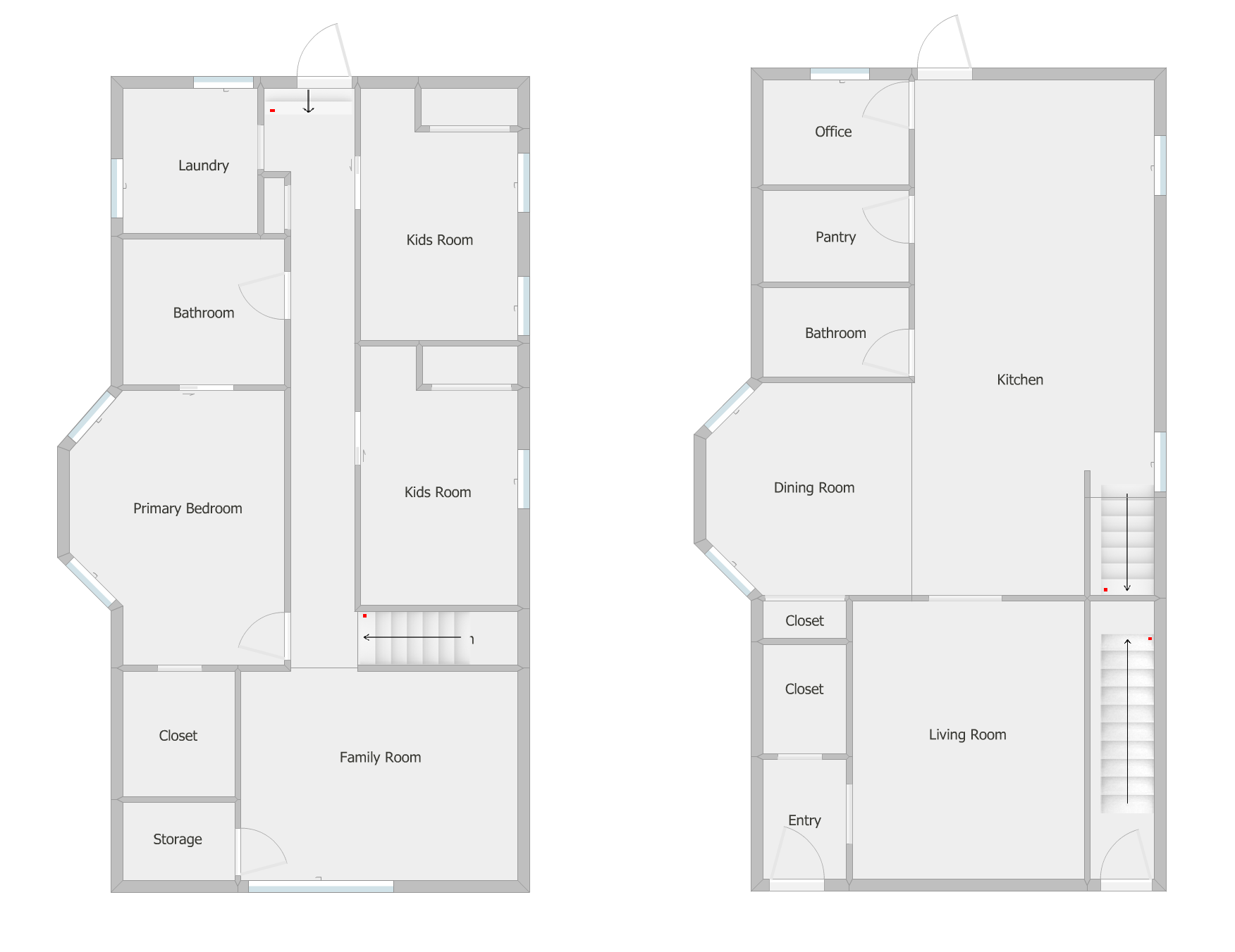 Proposed plans for the duplex, lower level and upper level