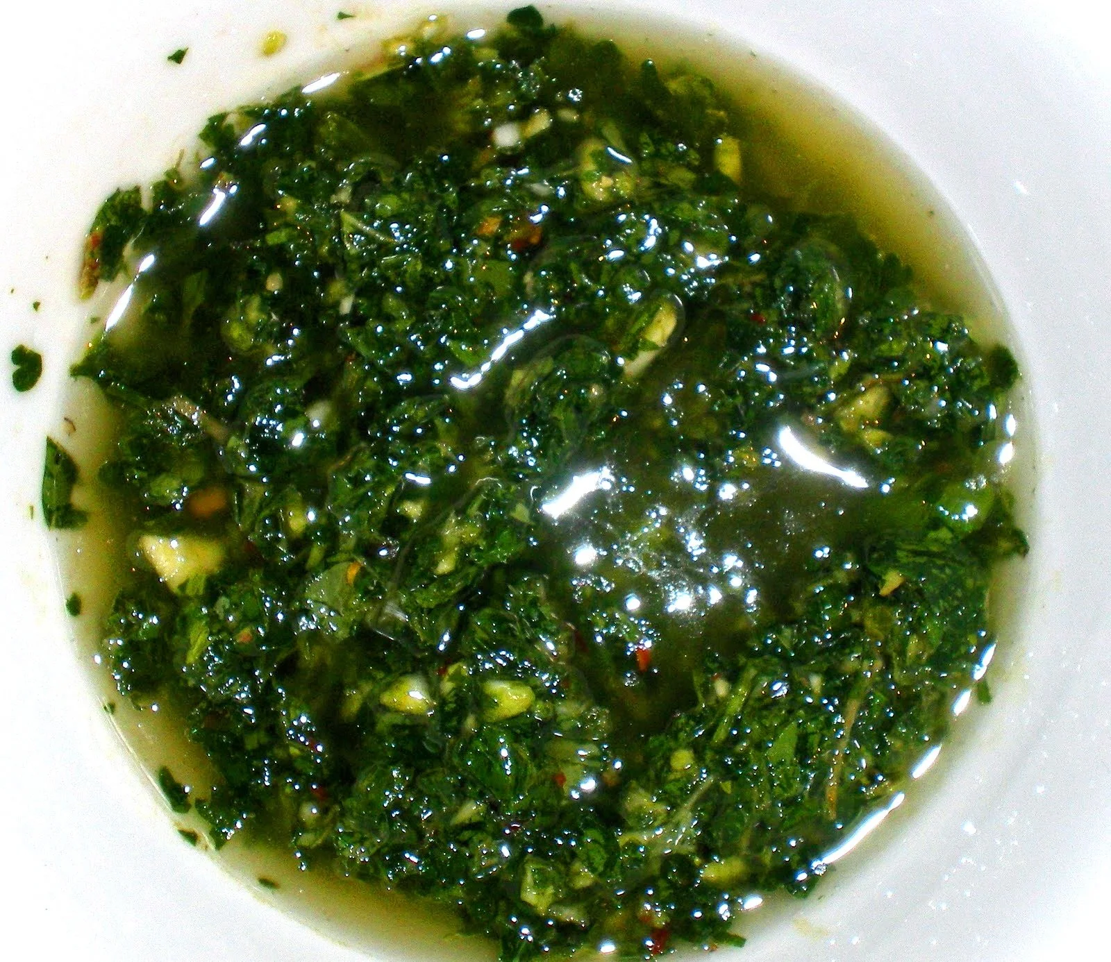 Argentine chimichurri sauce - by hand